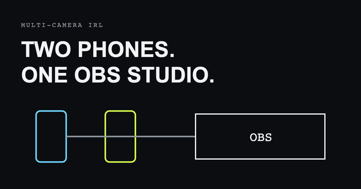 Two independent phone cameras send feeds through VISP into separate OBS scenes